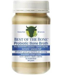 BEST OF THE BONE Bone Broth Beef Concentrate Probiotic Bio-Fermented Coconut Lemon Myrtle Turmeric P