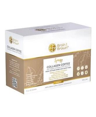 BRAIN AND BRAWN Collagen Coffee Synergy (Organic Cordyceps & MCT C8 & C10) Sachets 15g x 20 Pack