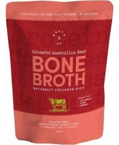 Broth & Co Australian Grass Fed Beef Bone Broth G/F 300ml Pouch