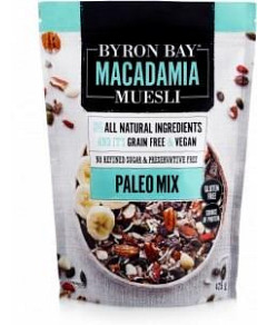 Byron Bay Macadamia Muesli Gluten Free Paleo Mix Raw 425g