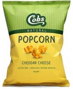 Cobs Natural Cheddar Cheese Popcorn G/F 12x100g