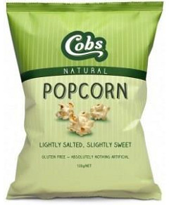 Cobs Natural Lightly Salted, Slightly Sweet Popcorn G/F 12x120g