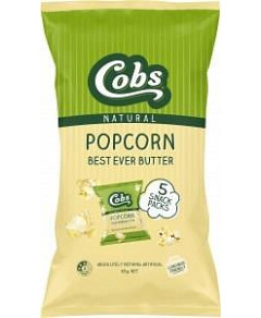 Cobs Natural Popcorn Multipack Best Ever Butter G/F (5Pk) 10x65g