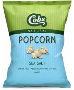 Cobs Natural Sea Salt Popcorn G/F 12x80g