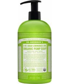 Dr Bronner's Organic Pump Soap Lemongrass Lime 710ml