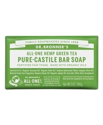 Dr Bronner's Pure Castile Bar Soap Green Tea 140g