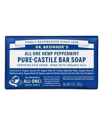 Dr Bronner's Pure Castile Bar Soap Peppermint 140g