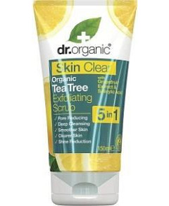 Dr Organic Exfoliating Face Scrub Skin Clear Tea Tree 150ml