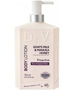 DR. V Body Lotion Goats Milk & Manuka Honey (Proactive for Irritated Skin) 750ml