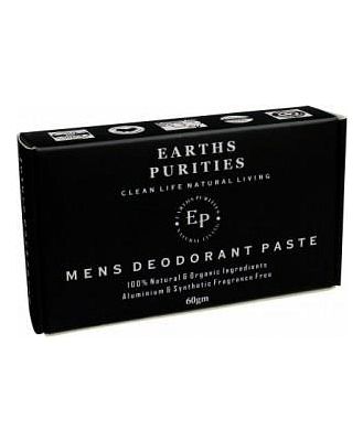 Earths Purities Mens Natural Deodorant Paste with Applicator 60g