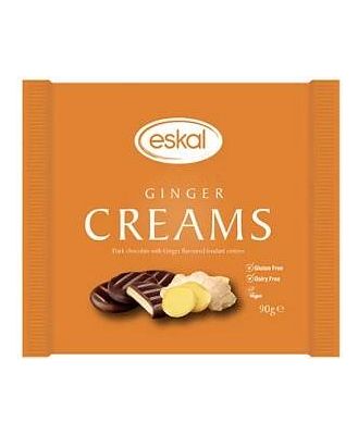 Eskal Dark Choc Creams Ginger G/F 90g