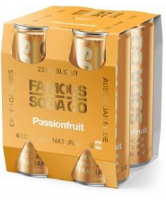 Famous Soda Cans Passion Fruit Pack 4x250ml