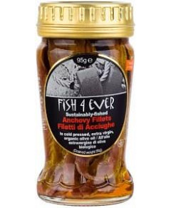 Fish 4 Ever Anchovies in Olive Oil G/F Jar 95g