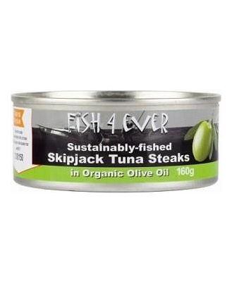 Fish 4 Ever Azores Skipjack Tuna Steaks in Organic Olive Oil 160g