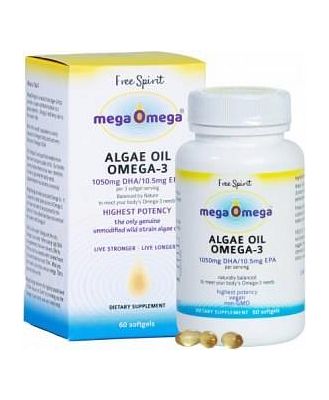 Free Spirit MegaOmega Algae Oil Omega-3  60Softgels