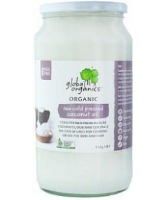 Global Organics Organic Raw Cold Pressed Coconut Oil G/F 920g