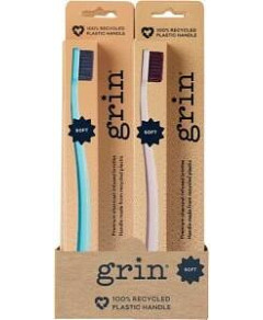 Grin 100% Recycled Toothbrush Soft Mint, Ivory x8