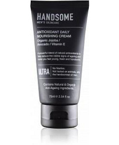 Handsome Men's Organic Skincare Antioxidant Daily Nourishing Cream Jojoba/Avocado/Vitamin E 75ml
