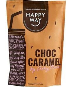 Happy Way Ashy Bines Whey Protein Powder Choc Caramel 500g