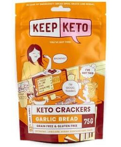 Keep Keto Garlic Bread Flavour Crackers G/F 75g