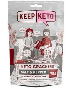 Keep Keto Salt & Pepper Crackers G/F 75g