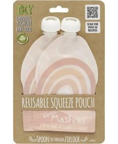 Little Mashies Reusable Squeeze Pouch Rainbow 2x130ml