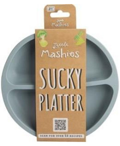 Little Mashies Silicone Sucky Platter Plate Dusty Blue