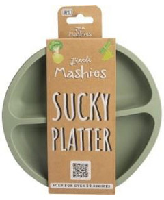 Little Mashies Silicone Sucky Platter Plate Olive