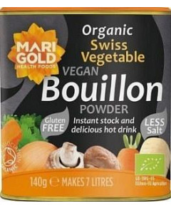 Marigold Vegetable Bouillon Organic Less Salt Grey Powder G/F 140g