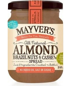 Mayvers Almond, Brazil & Cashew Spread G/F 240g
