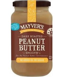 Mayvers Dark Roasted Peanut Butter Smooth 375g