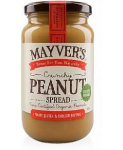Mayvers Organic Crunchy Peanut Butter G/F 375g
