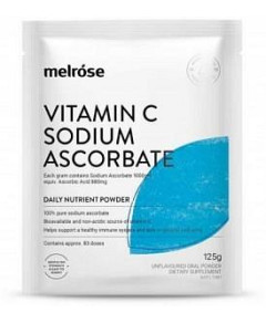 MELROSE Vitamin C Sodium Ascorbate Oral Powder Sachet 125g x 8 Display