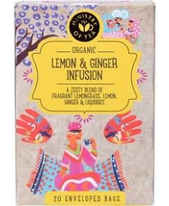 Ministry of Tea Organic Lemon & Ginger Infusion Tea Bags 20pk