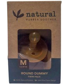 NATURAL RUBBER SOOTHER Round Dummy Medium (3-6 Months) Twin Pack