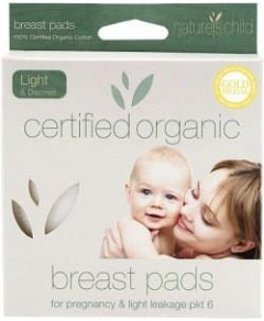 Natures Child Organic Cotton Reusable Breast Pads Light Discreet Pkt 6