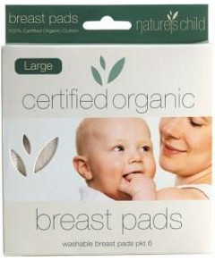 Natures Child Organic Cotton Reusable Breast Pads Night Large Pkt 6