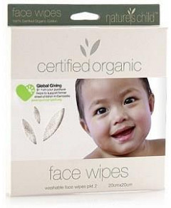 Natures Child Organic Face Wipes Pkt 2