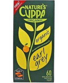 Natures Cuppa Org Earl Grey 60Teabags 20%Extra