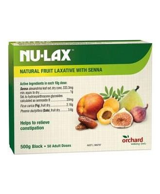 NU-LAX Natural Fruit Laxative with Natural Senna Block 500g