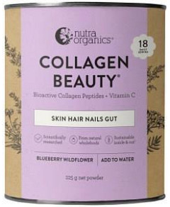 NUTRA ORGANICS Collagen Beauty Bioactive Collagen Peptides + Vitamin C Blueberry Wildflower 225g