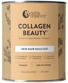 NUTRA ORGANICS Collagen Beauty (For Coffee) with Bioactive Collagen Peptides + Vitamin C Caramel 225