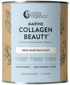 NUTRA ORGANICS Marine Collagen Beauty with Bioactive Collagen Peptides + Vitamin C Unflavoured 225g