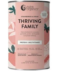 NUTRA ORGANICS Organic Thriving Family Protein (Protein + Multivitamin) Strawberries & Cream 450g