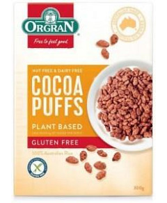Orgran Cocoa Puffs Plant Based Cereal G/F 300g