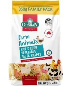 Orgran Farm Animal Shapes Pasta G/F  350g