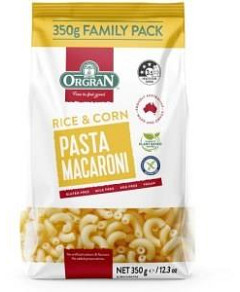 Orgran Rice & Corn Macaroni Pasta G/F 350g