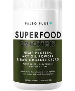 Paleo Pure Superfood Smoothie with Hemp Protein, MCT Oil Powder & Raw Organic Cacao 250g