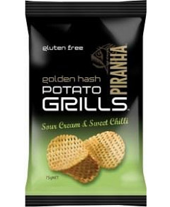 Piranha Potato Grills Sour Cream & Sweet Chilli G/F 12x75g