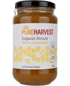Pure Harvest Organic Raw Honey 500g